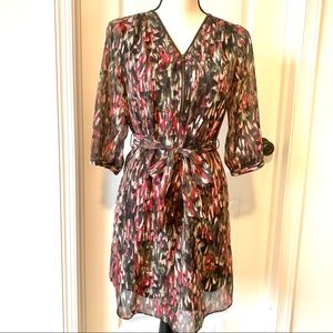 IZ BYER Olive Green Belted Zipper Dress—SZ. Sm